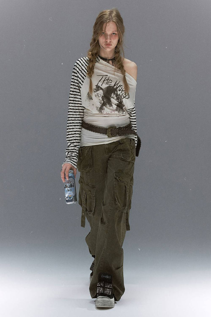 Zebra Sleeve Graphic Top