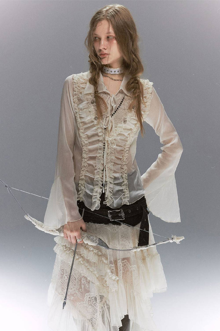 Victorian Lace Chiffon Blouse