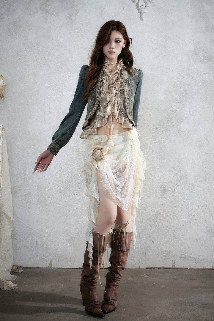Lace Draped Mermaid Skirt