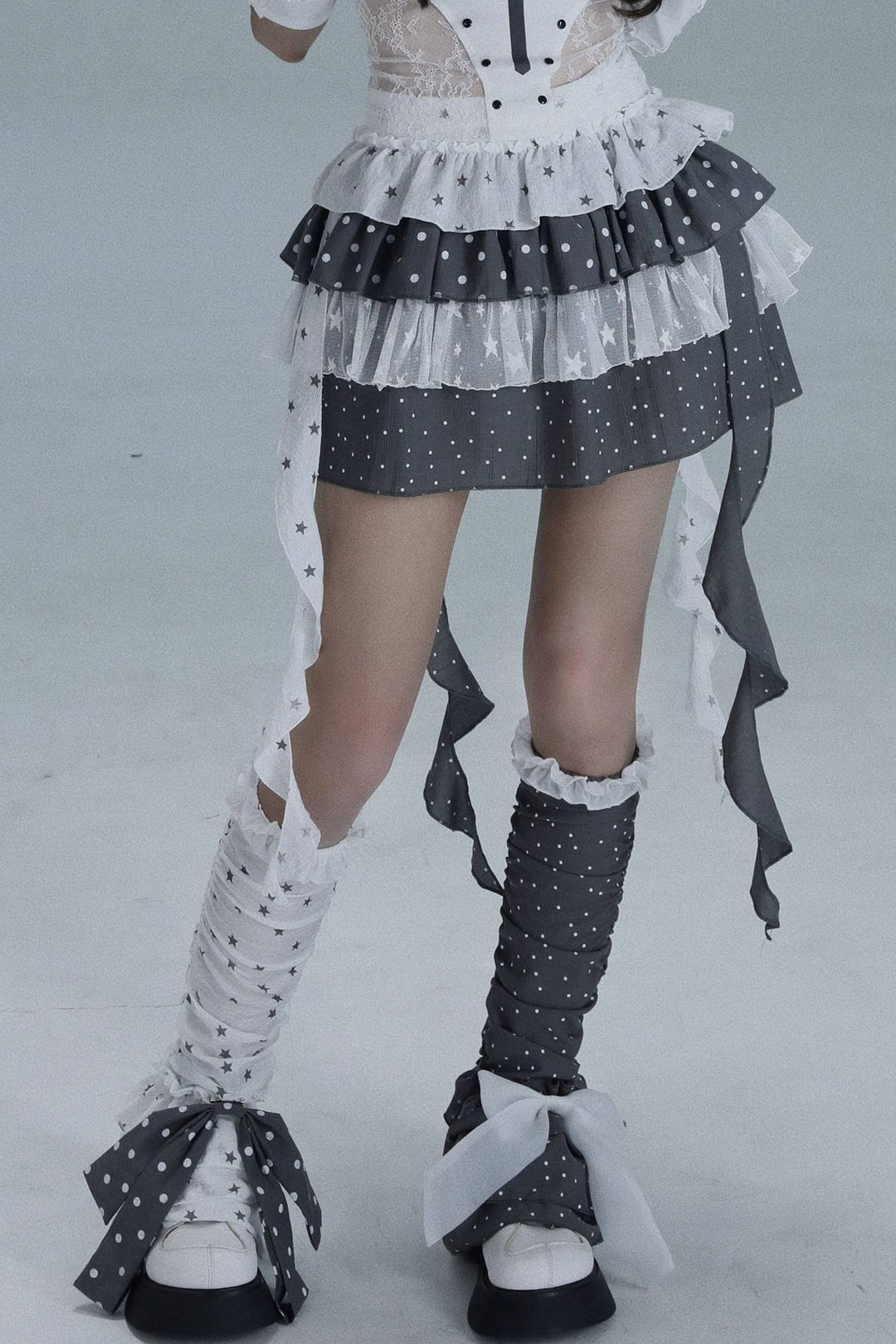 Polka Ribbon Leg Warmers
