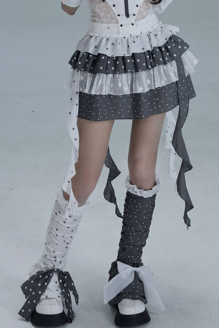 Polka Ribbon Leg Warmers