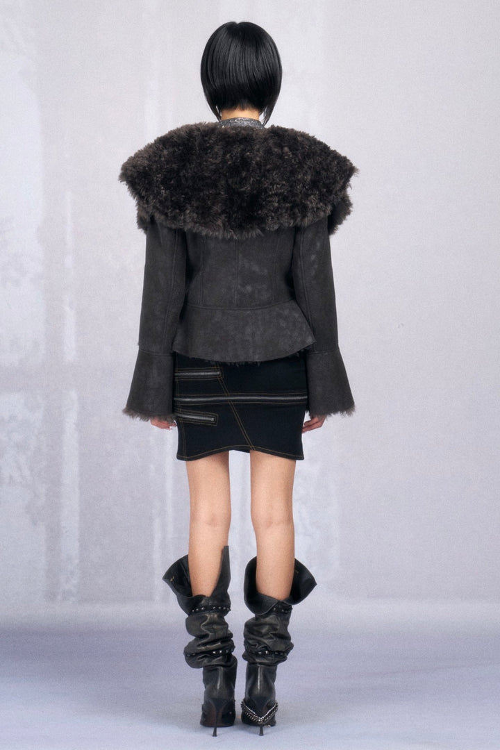 Luna Sculpted Shearling Coat