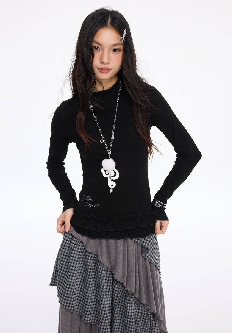 Slim Layered Hem Top