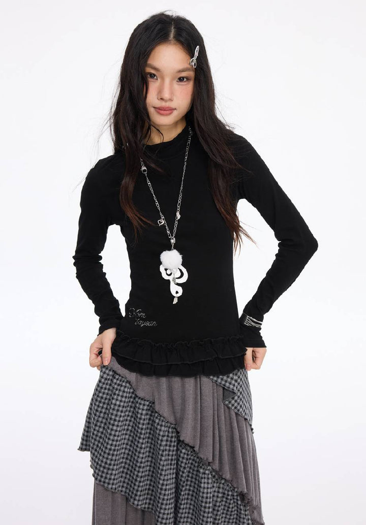 Slim Layered Hem Top