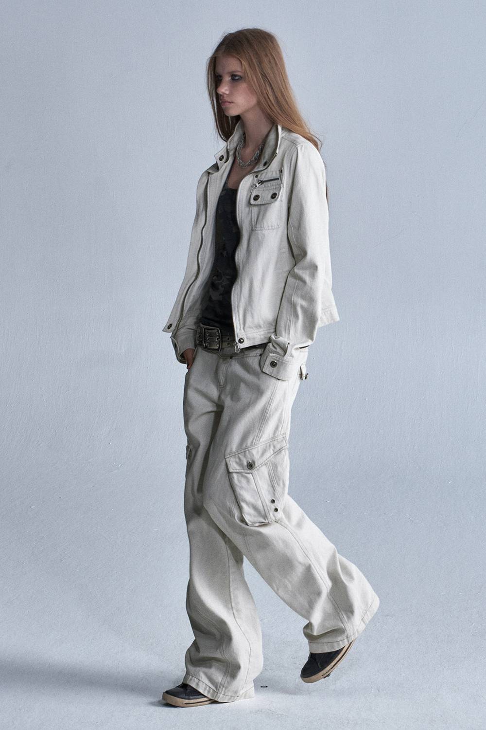 Washed Wide Cargo Pants