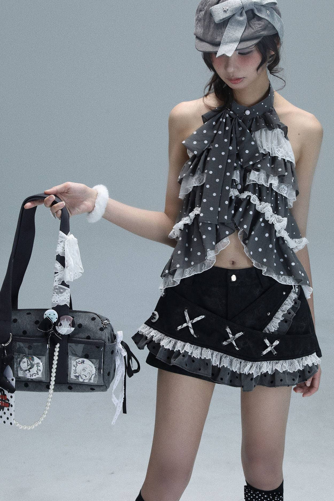Midnight Ribbon Mini Skirt
