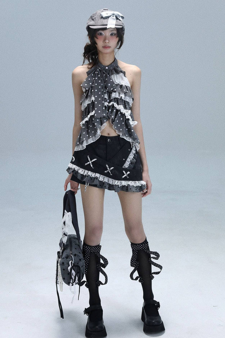 Midnight Ribbon Mini Skirt