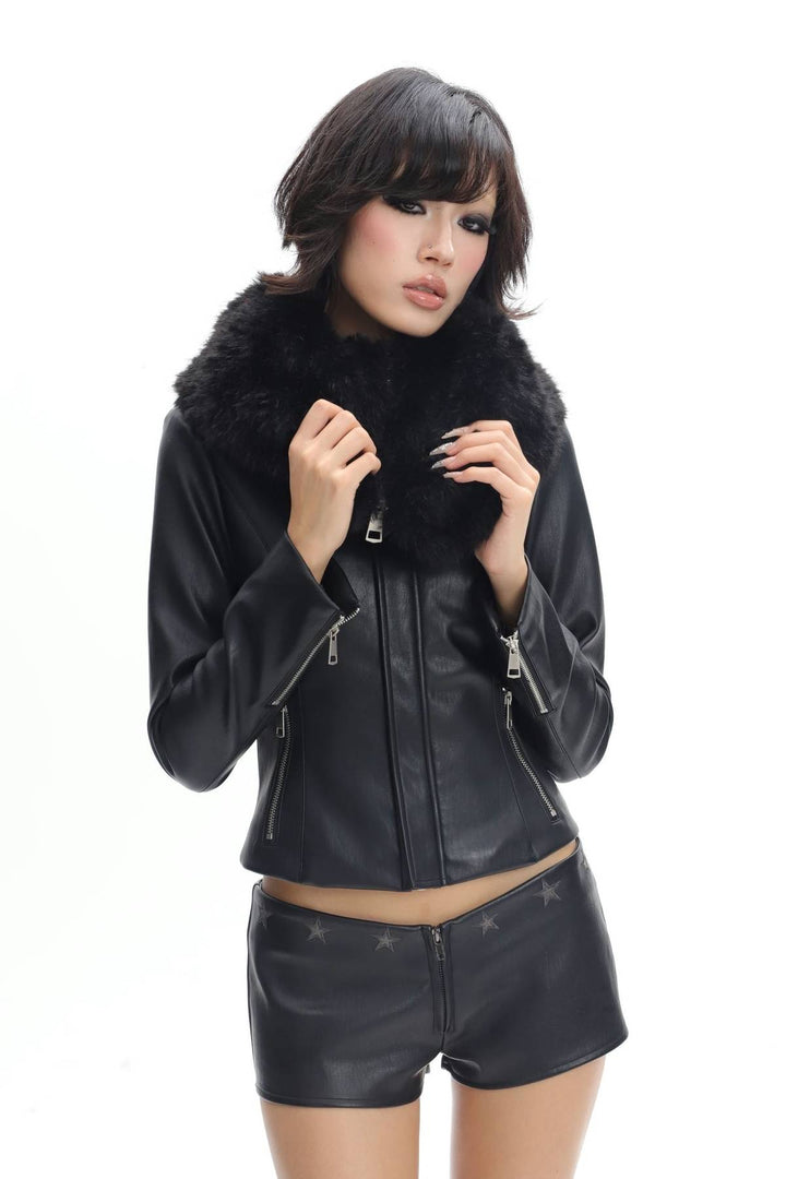Faux Fur Collar Jacket