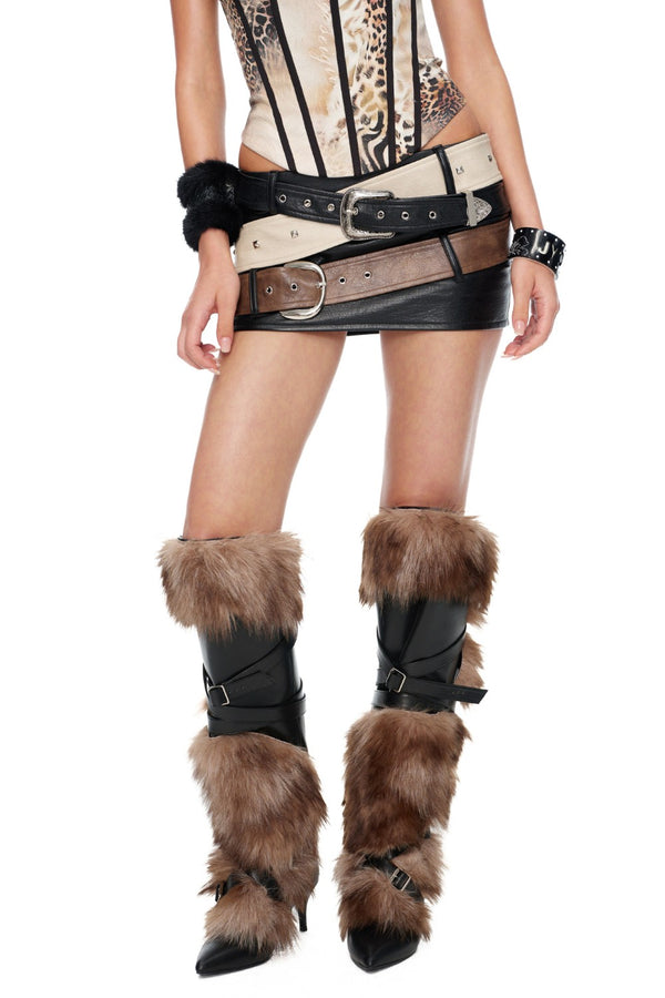 Triple Belt Mini Skirt