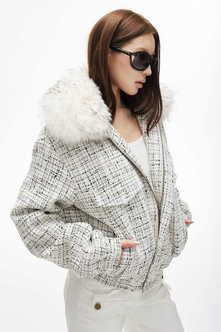 Chloe Snowlite Tweed Coat