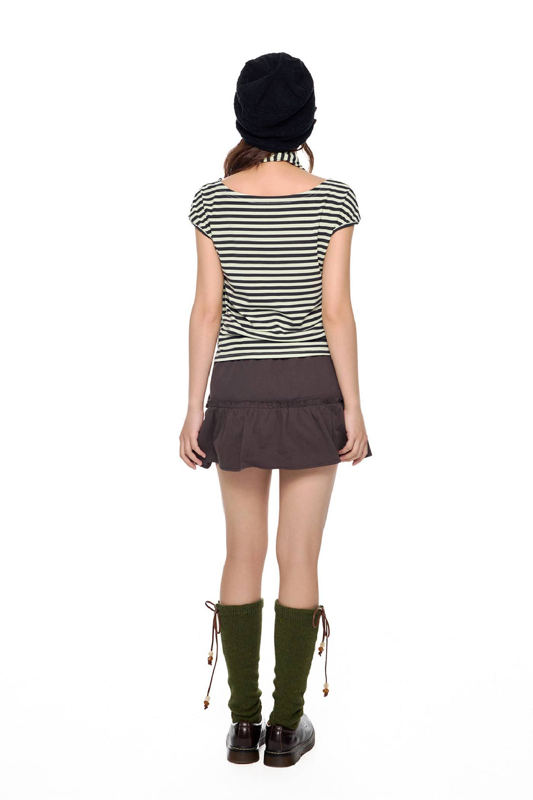 Asymmetrical Stripe Tie Top