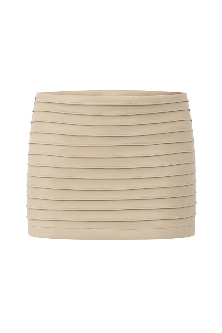 Leather Bandage Mini Skirt