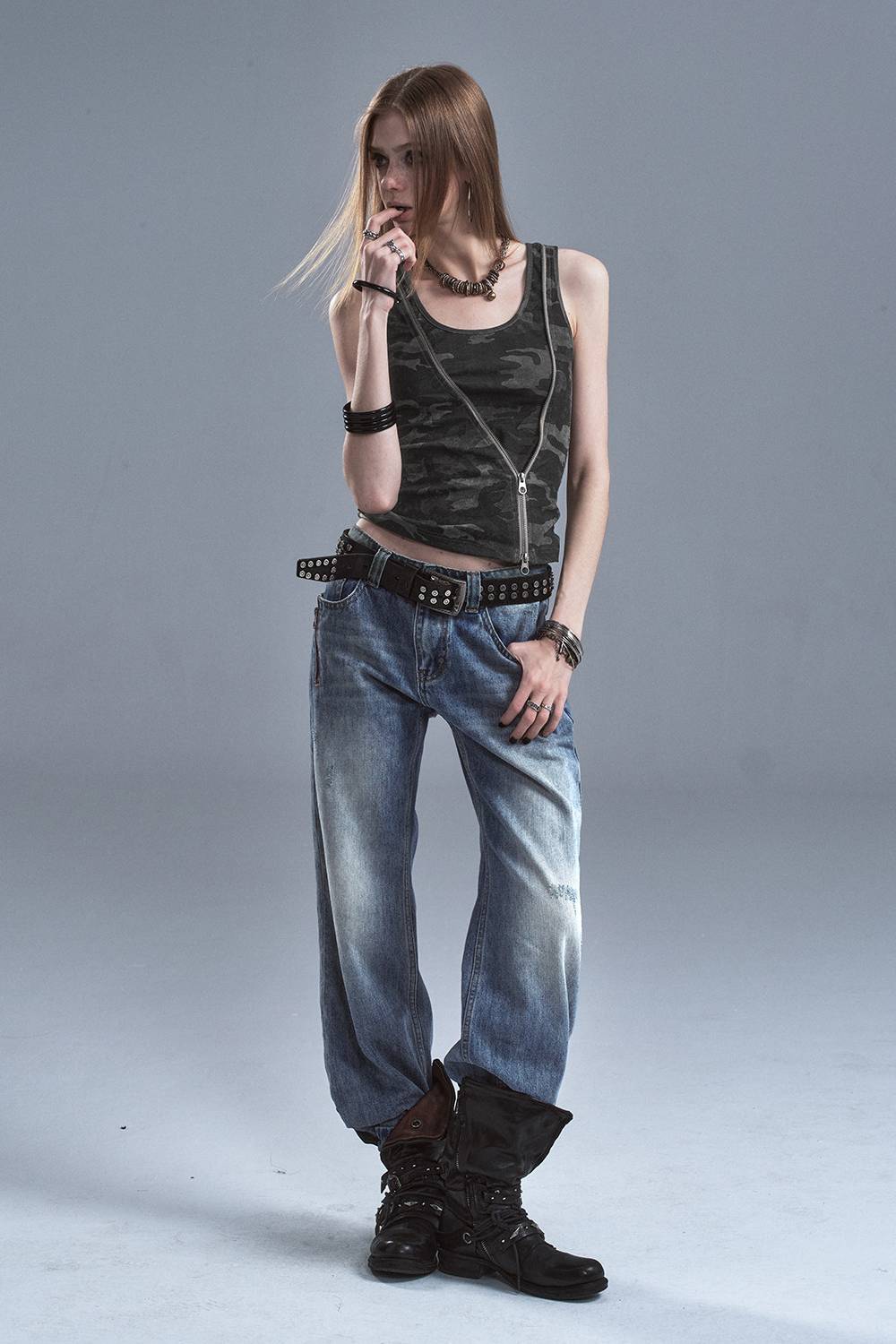 Asymmetric Zip Tank Top