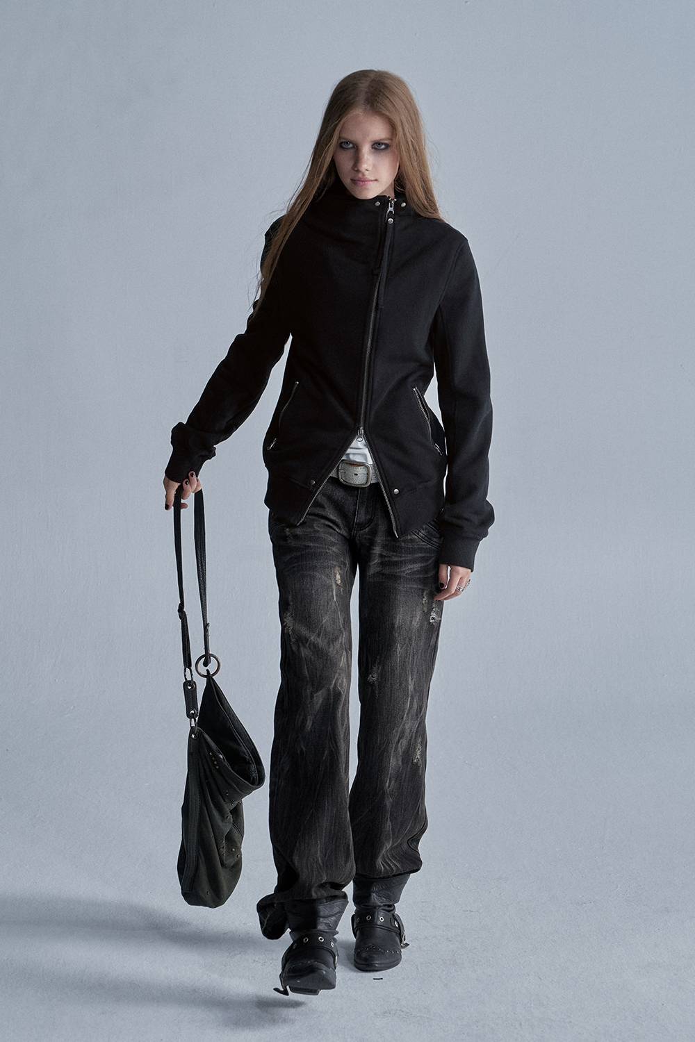 High Collar Zip Jacket