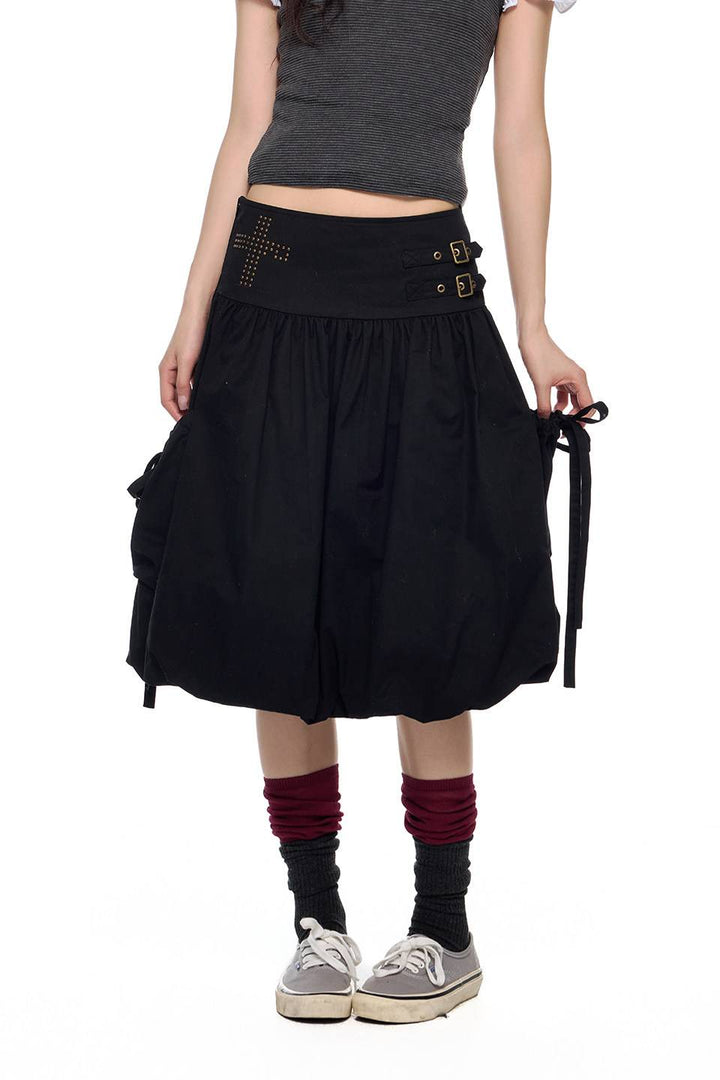Stud Detail Balloon Skirt