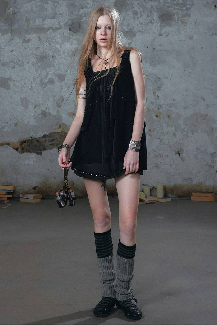 Layered Fringe Mini Dress