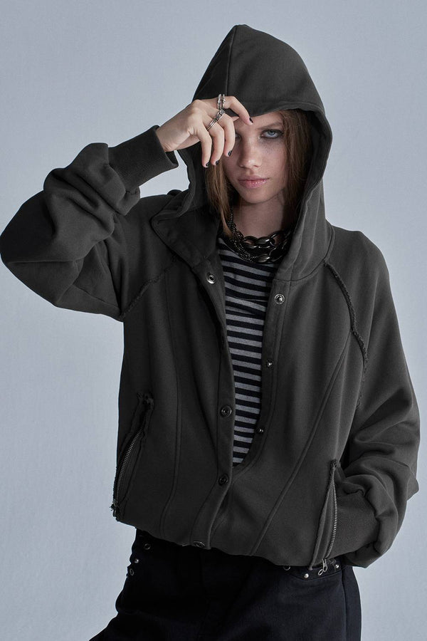 Washed Seam Hooded Jacket