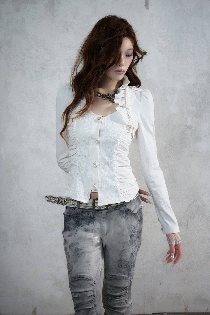 Lace Panel Long Sleeve