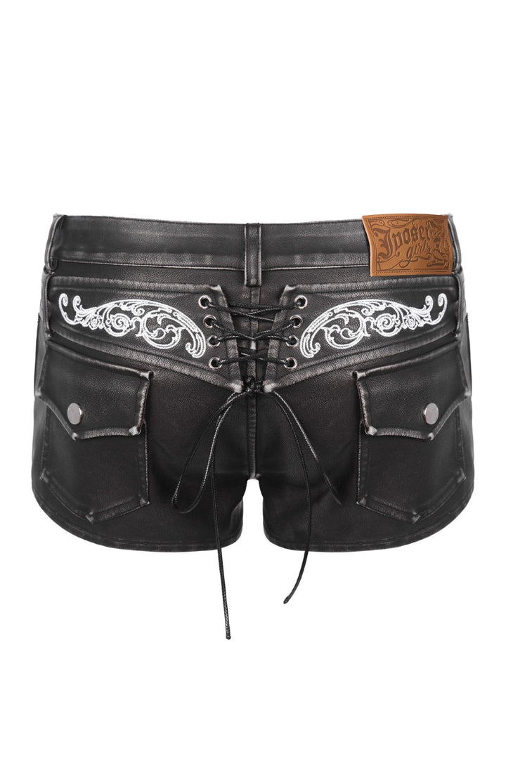 Harley Lace-Up Leather Shorts