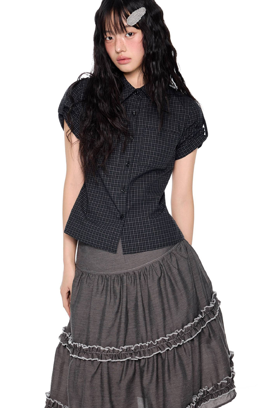 Fitted Cropped Button Shirt