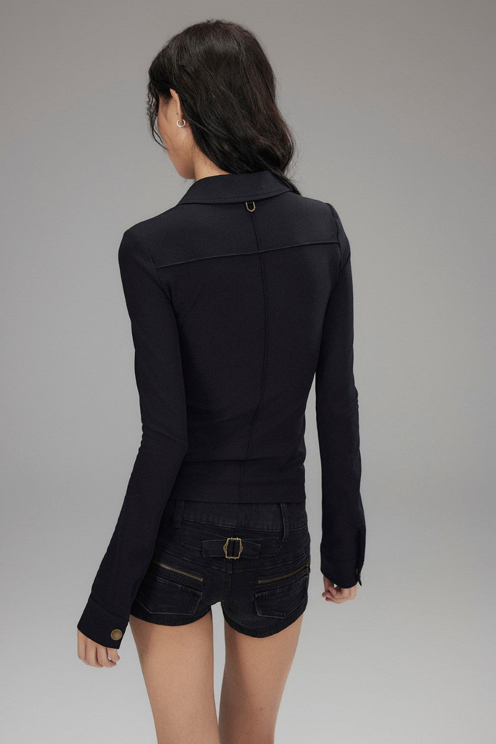 Nina Button Collar Top