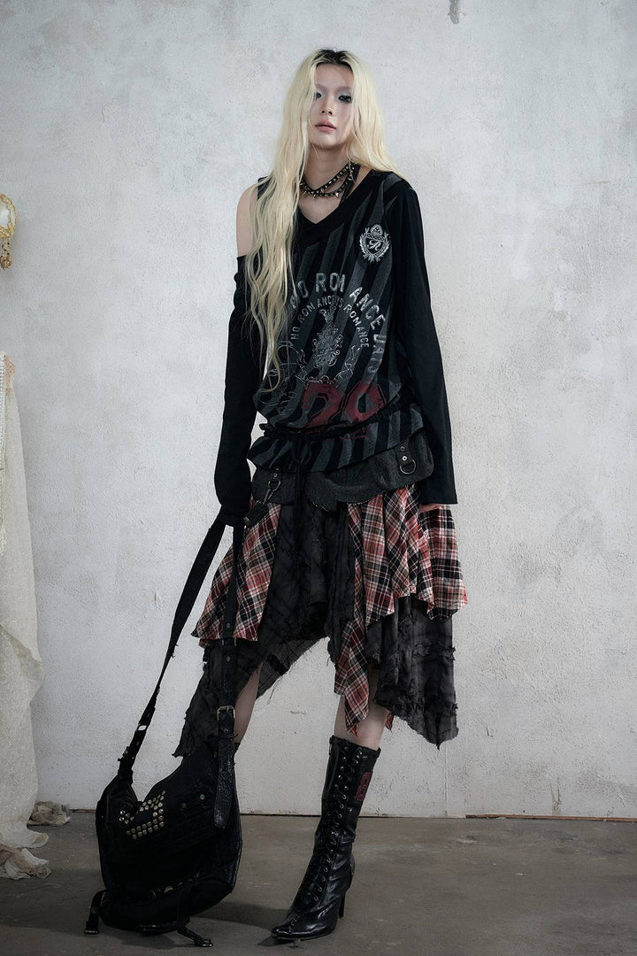 Drawstring Graphic Long Sleeve