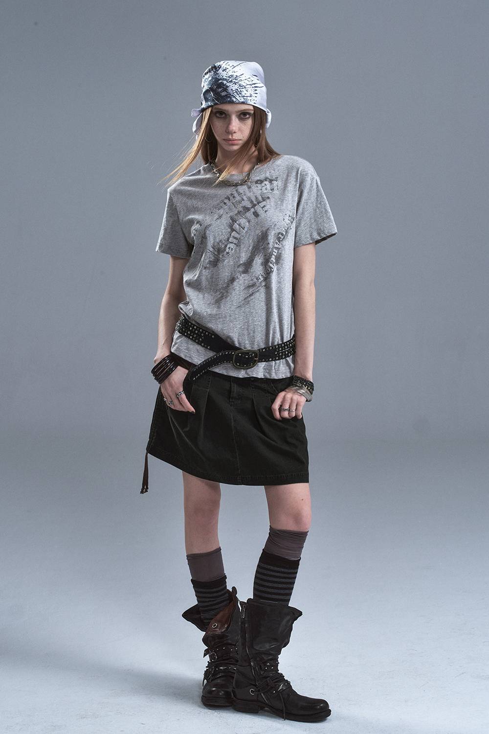 Oversized Distressed Print Tee