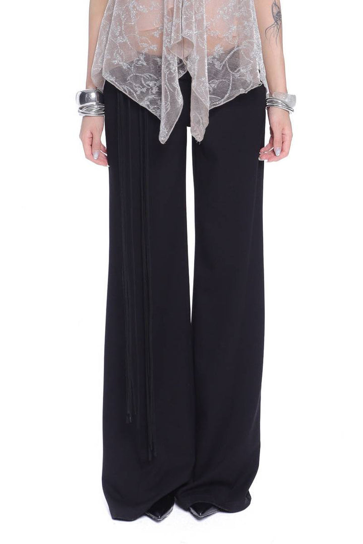 Wide Leg Fringe Trousers
