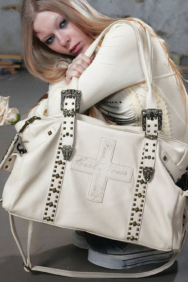 Studded Cross Biker Bag