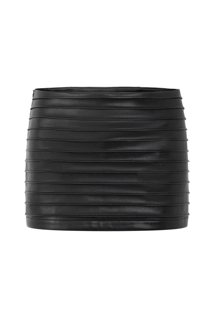 Leather Bandage Mini Skirt
