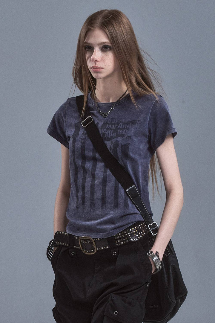 Distressed Guitar Print Tee