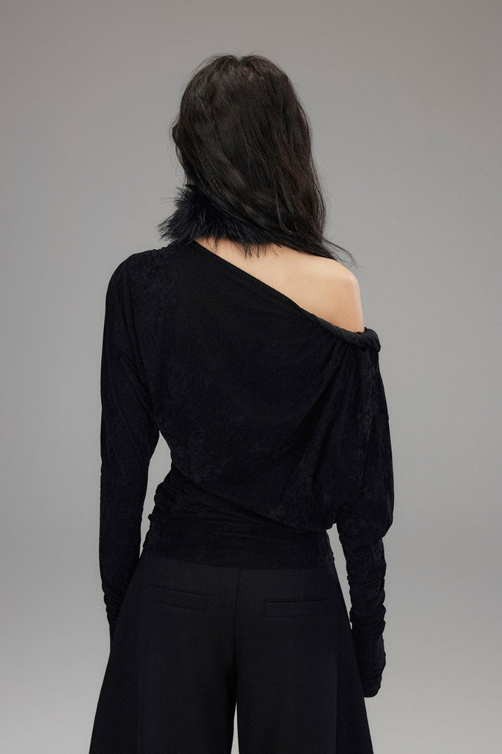 Daisy Asymmetric Velvet Top