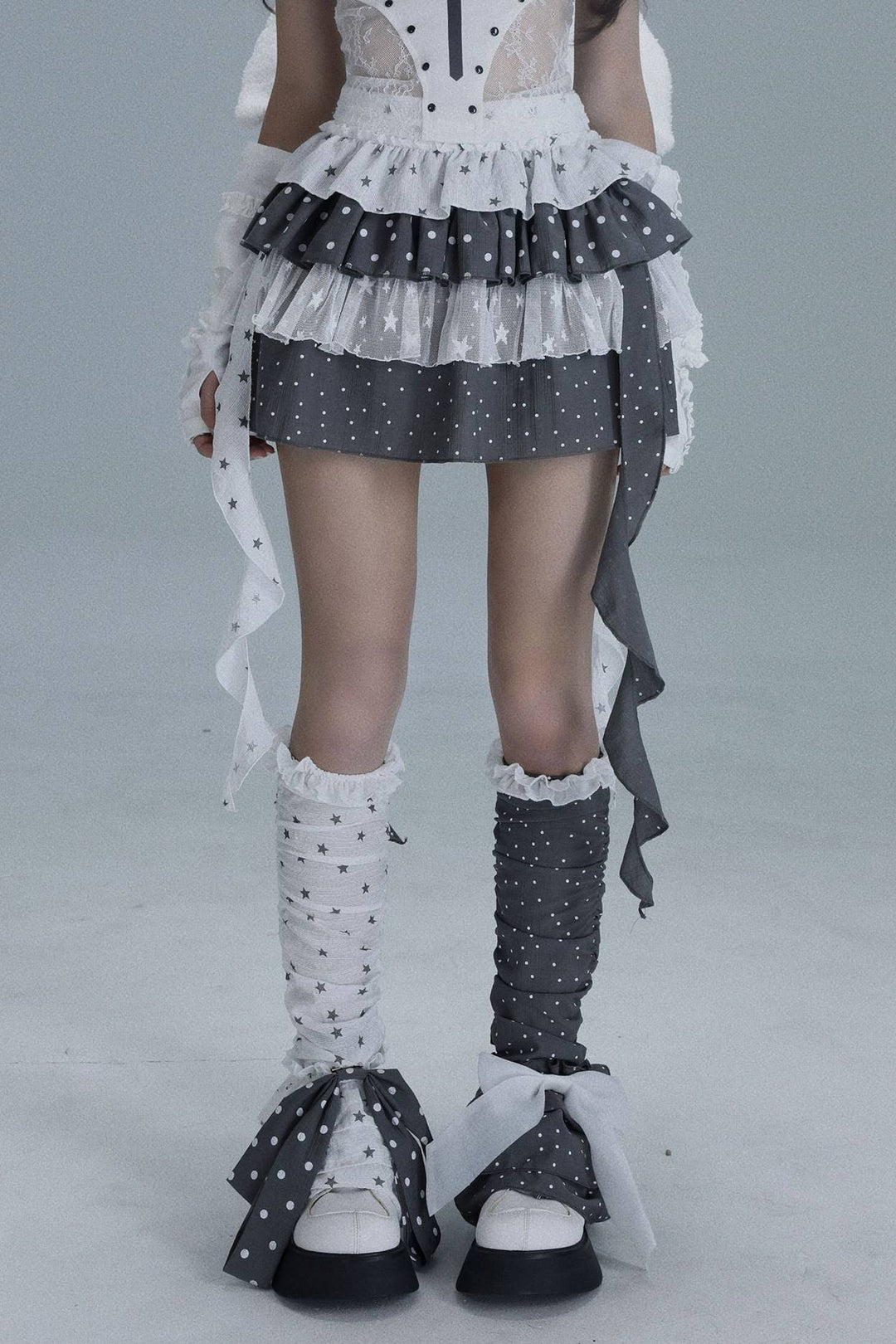Polka Ribbon Leg Warmers