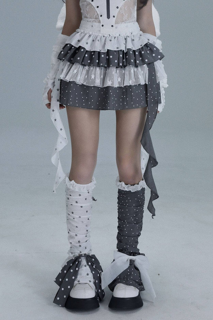 Polka Ribbon Leg Warmers