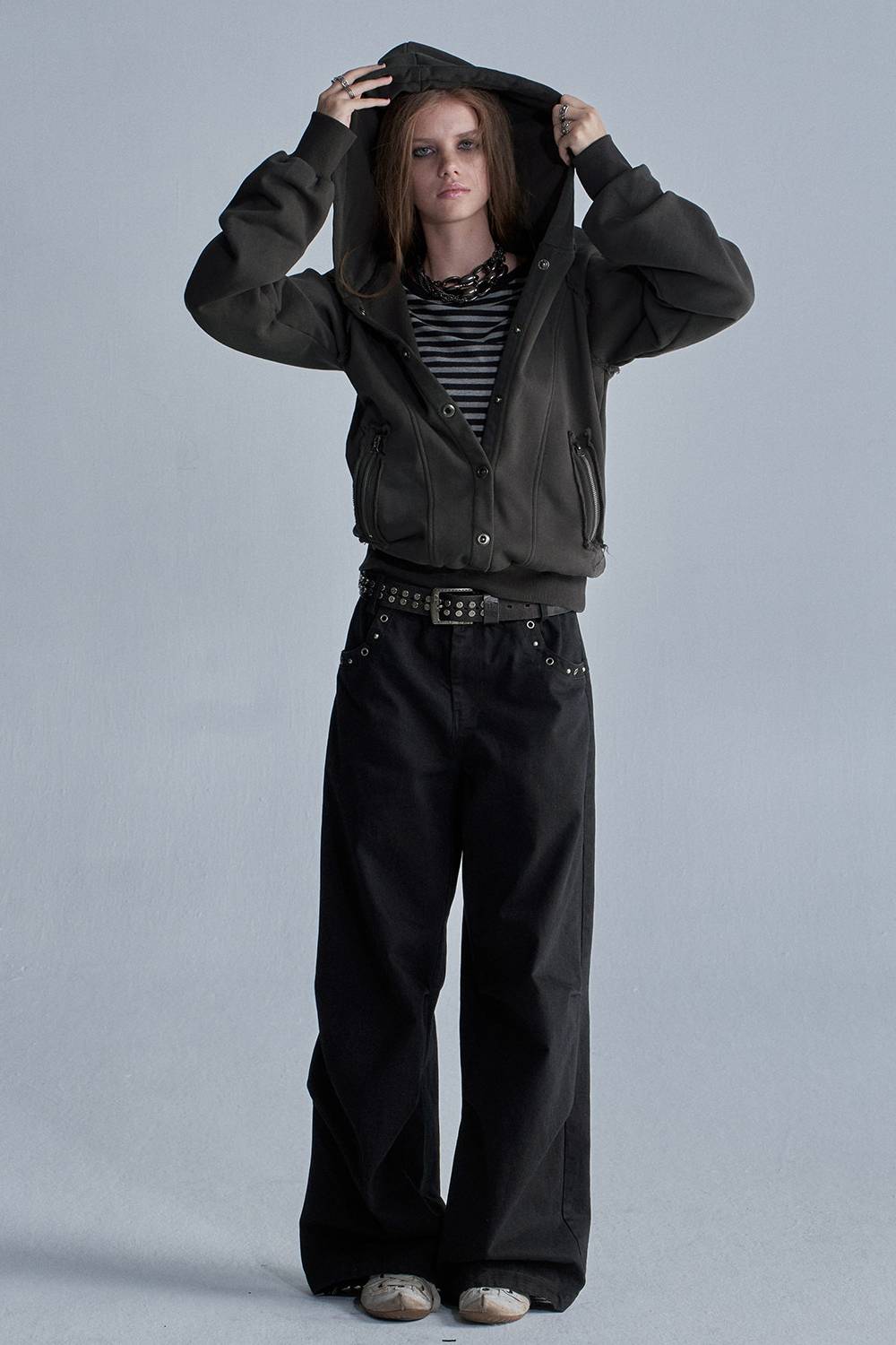 Washed Seam Hooded Jacket