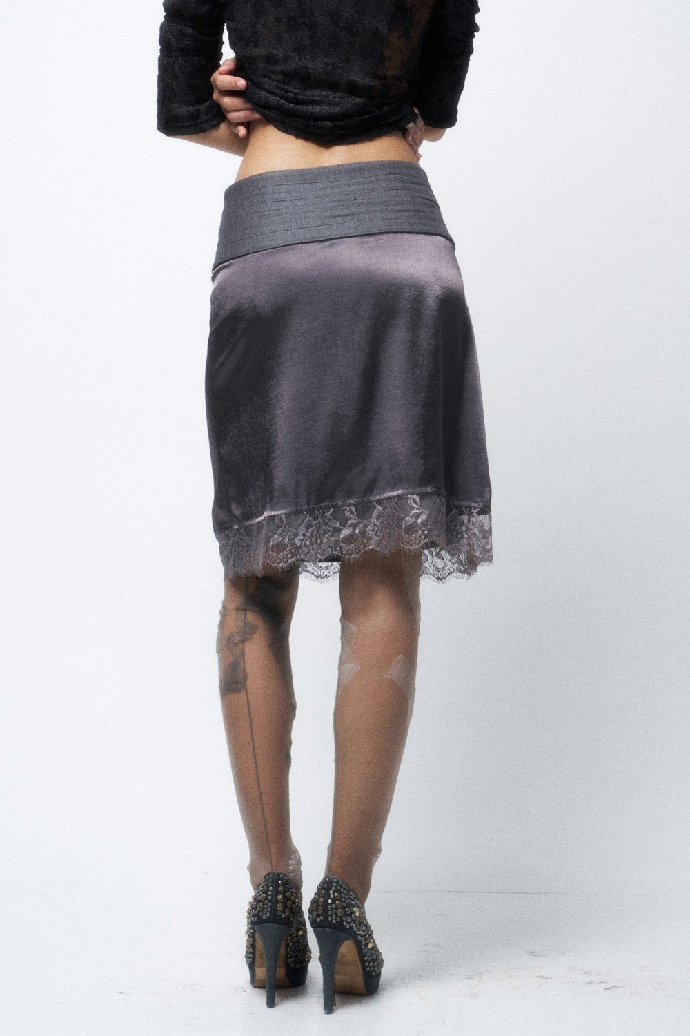 Valeria Satin Lace Skirt