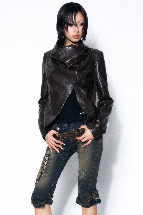 Rumi Wrap Leather Jacket