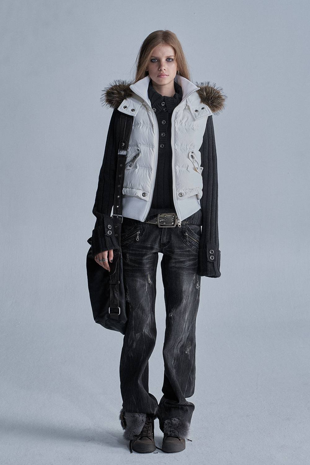 Fur Trim Down Bodywarmer