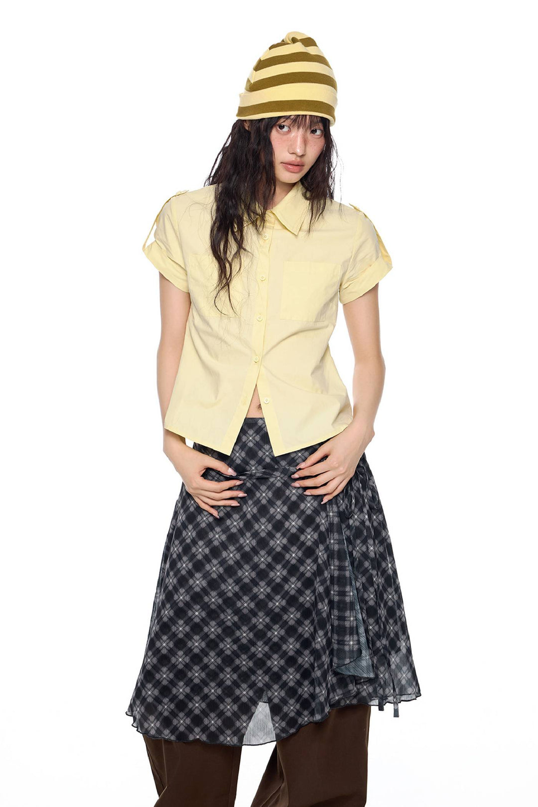 Fitted Cropped Button Shirt