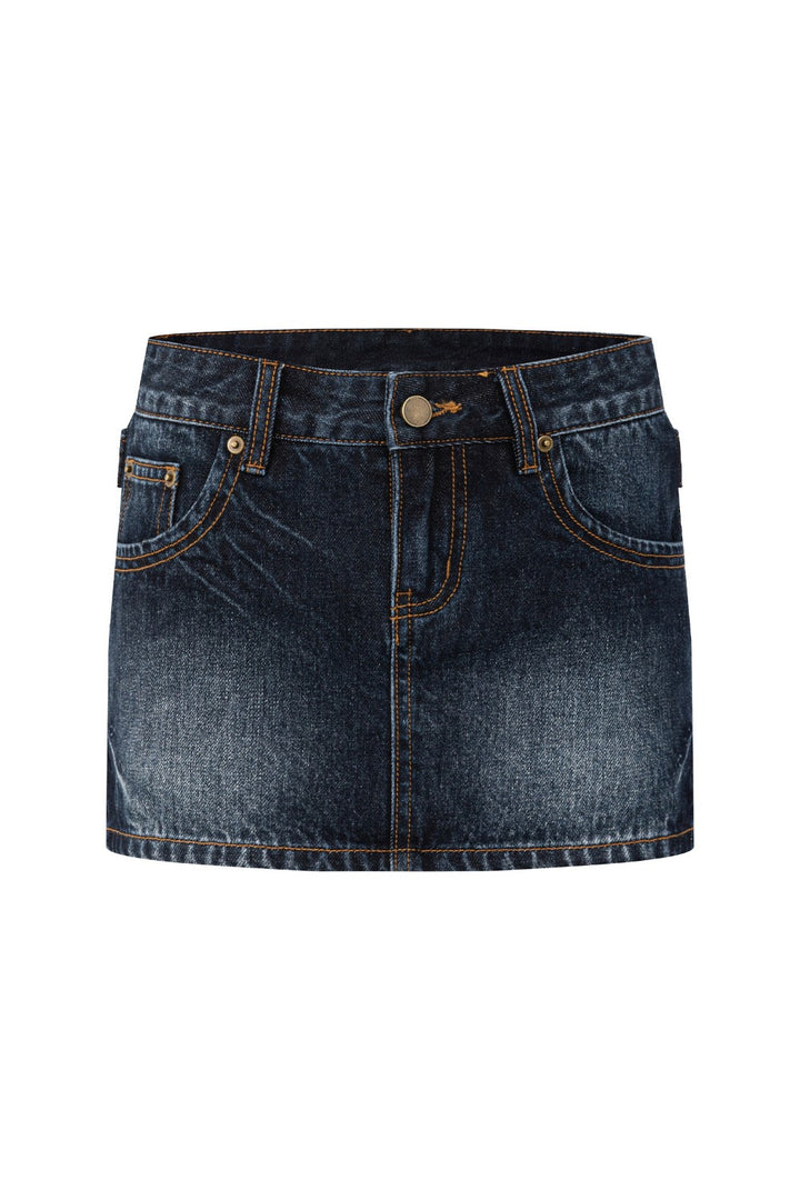 Retro Blue Denim Skirt
