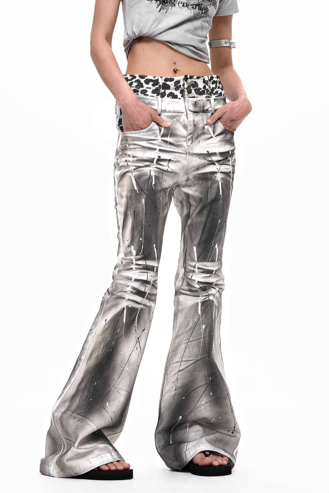 Silver Wash Flare Jeans