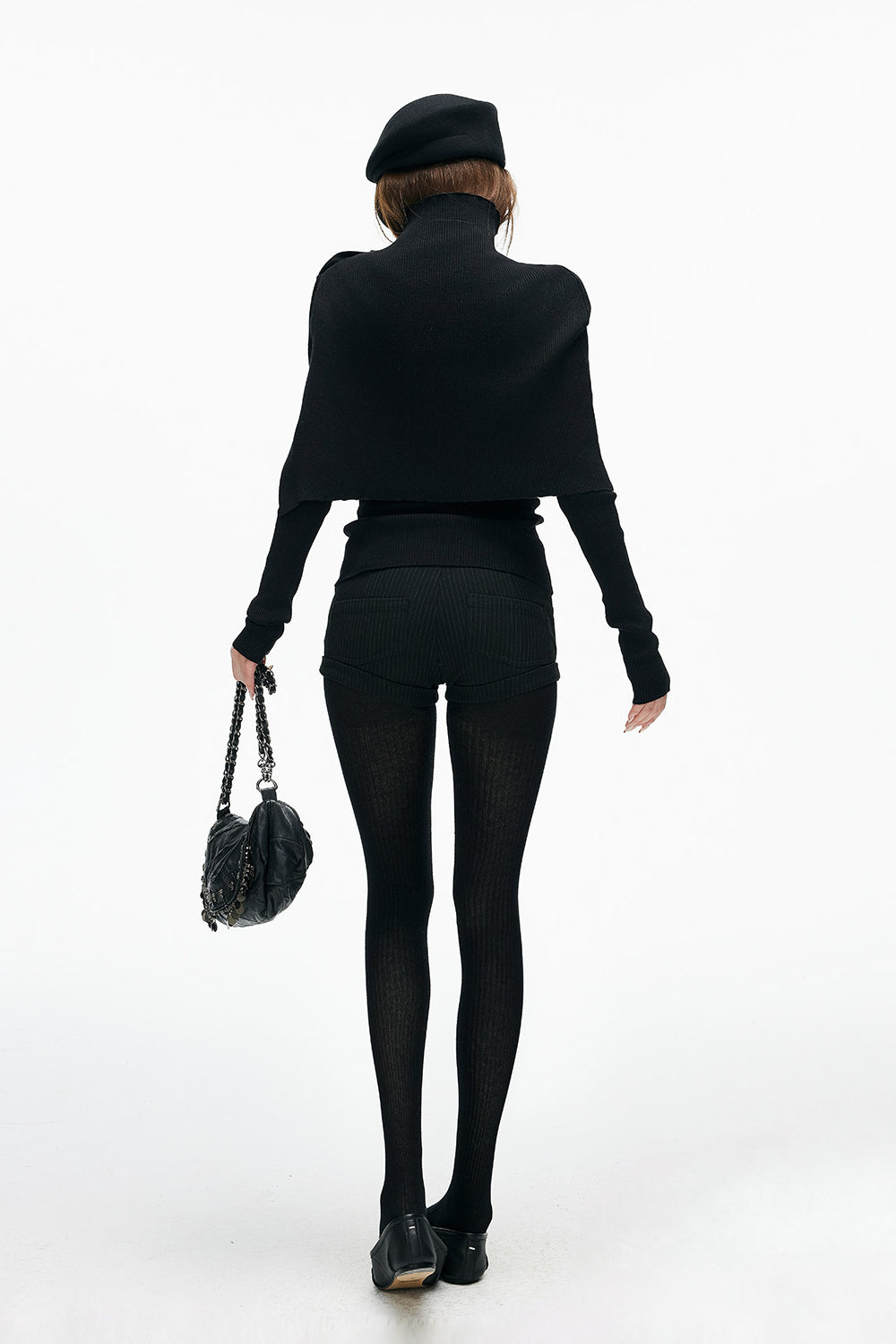 Ribbed Cape Henley Top