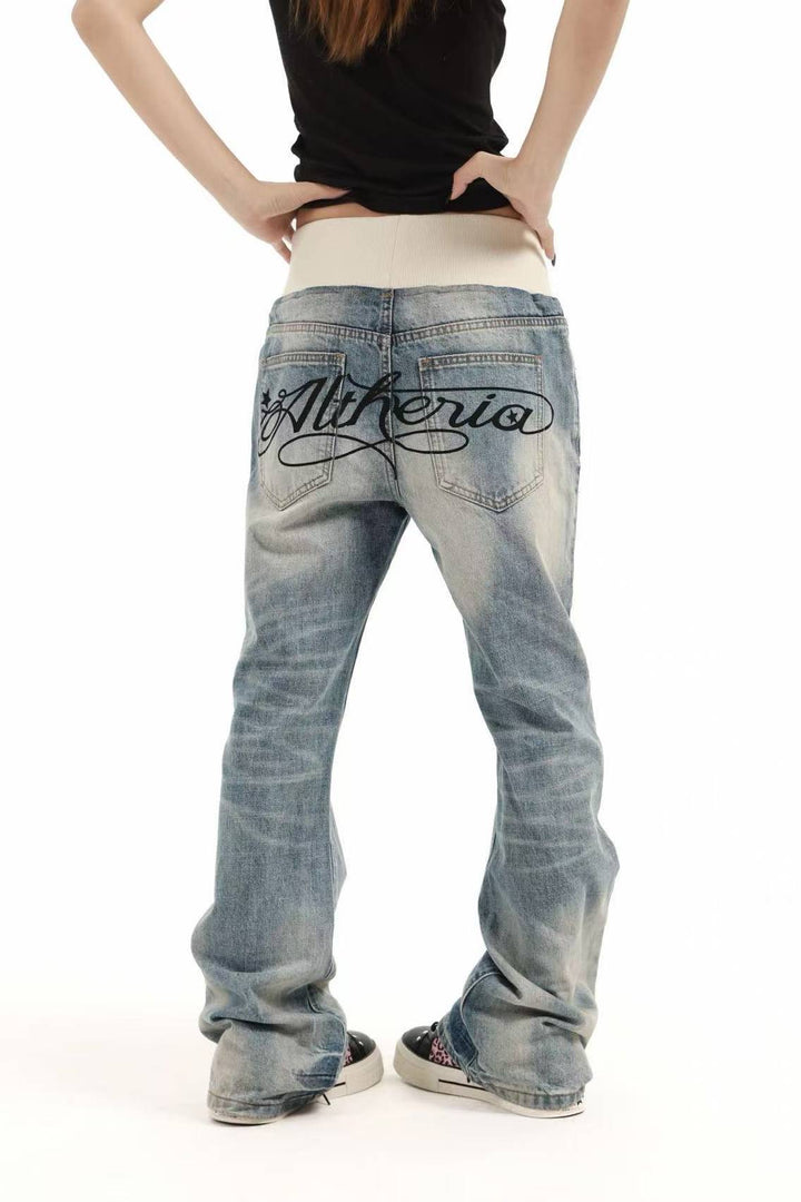 Double Waist Flared Jeans