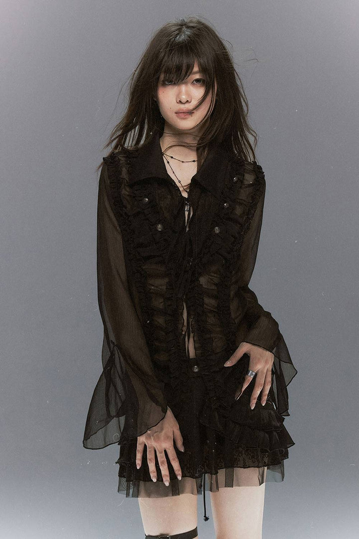 Victorian Lace Chiffon Blouse