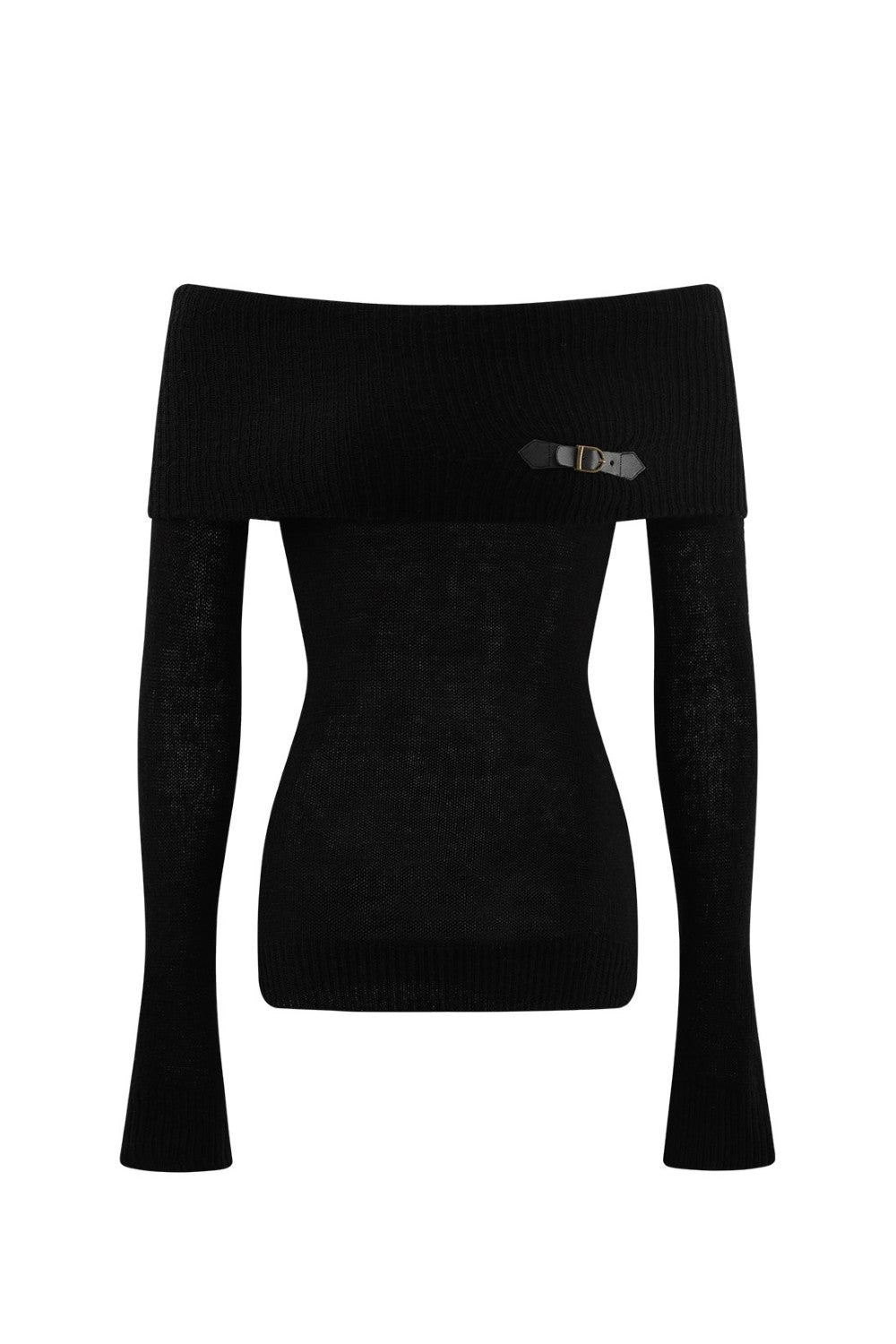 Off Shoulder Buckle Sweater