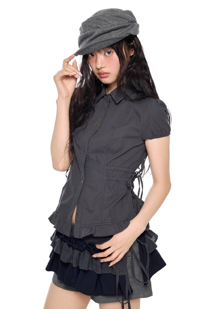 Slim Fit Button Up Top