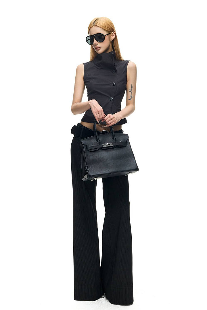 Sculpted High Neck Vest