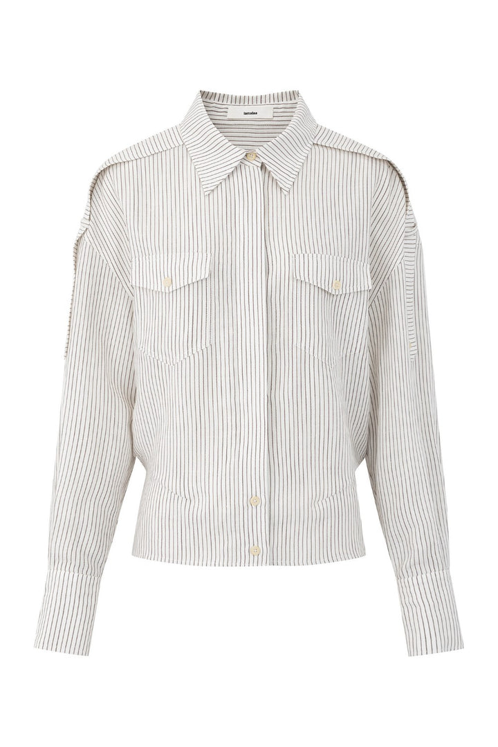 Anna Linen Stripe Blouse