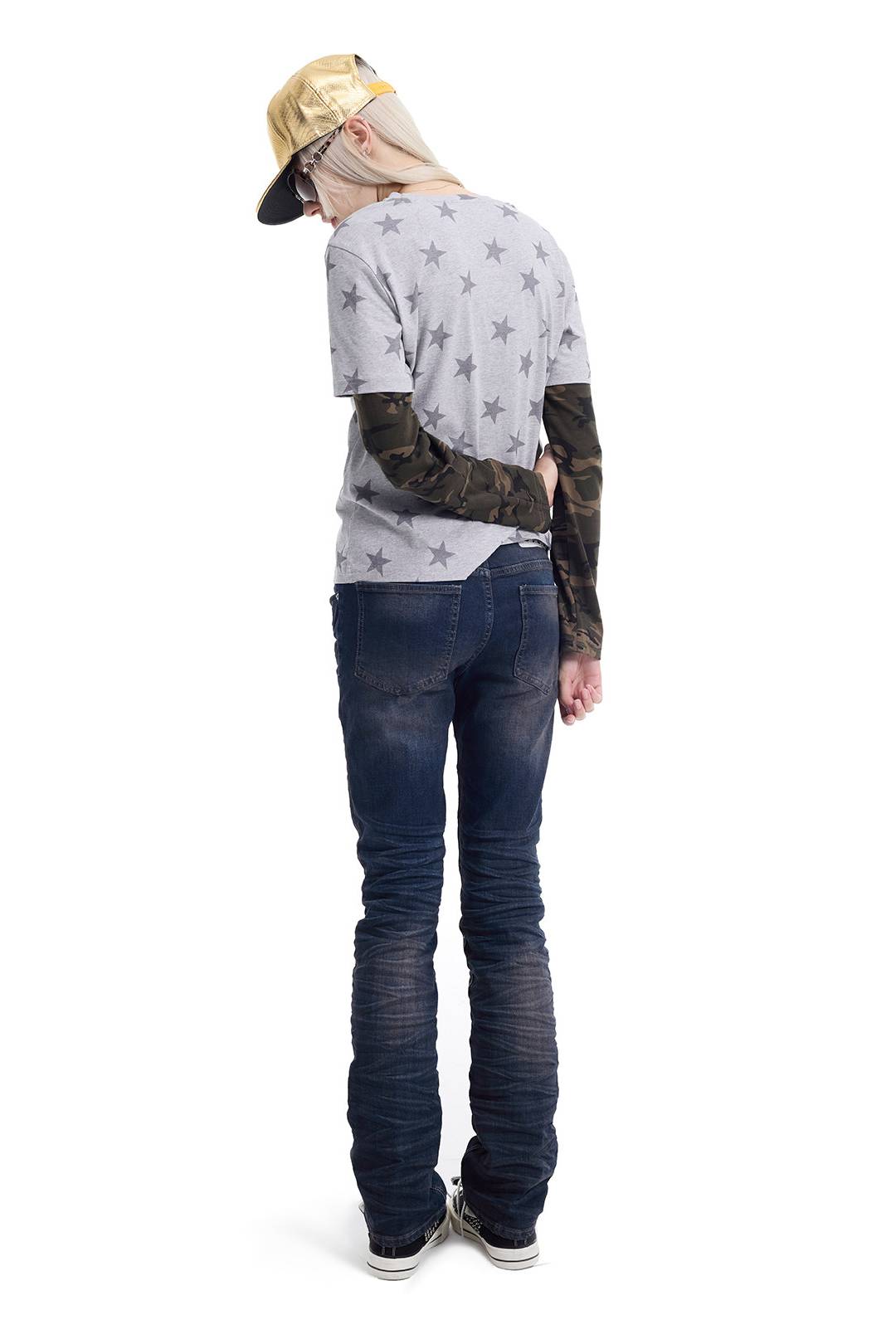 Ruched Low Rise Jeans