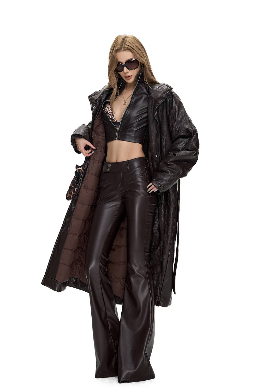 Sleek Leather Flares